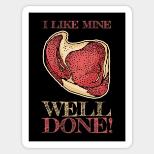 Vintage Well Done Steak Sticker